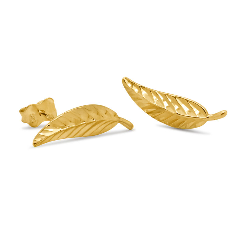 Ohrstecker Gold Blätter