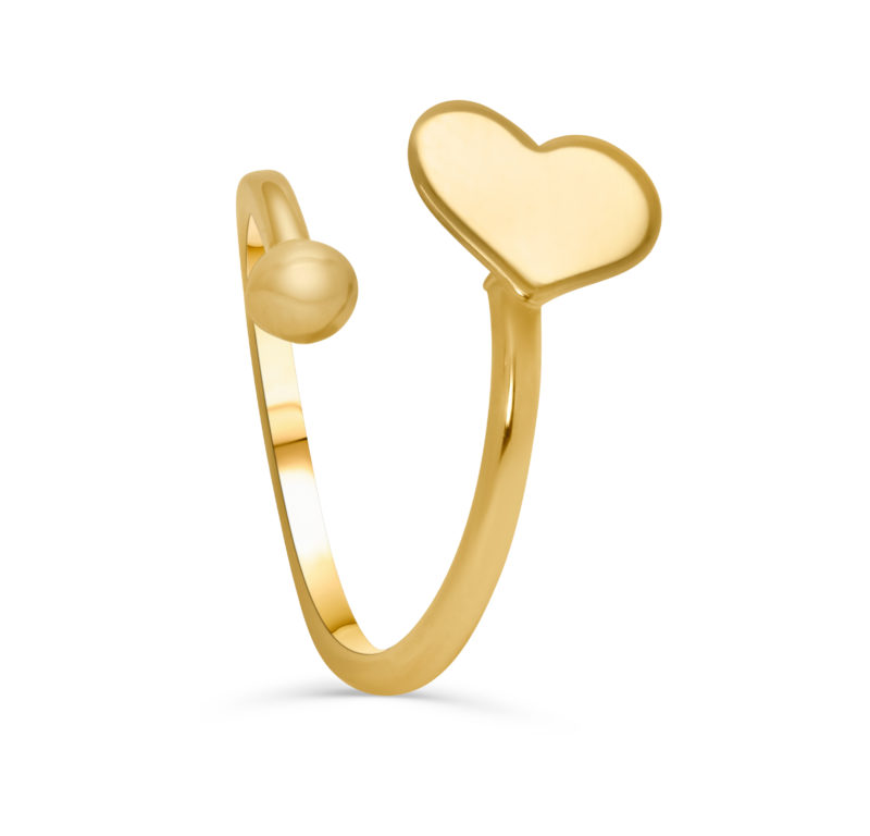 Gold Ring mit Herz und Kugel